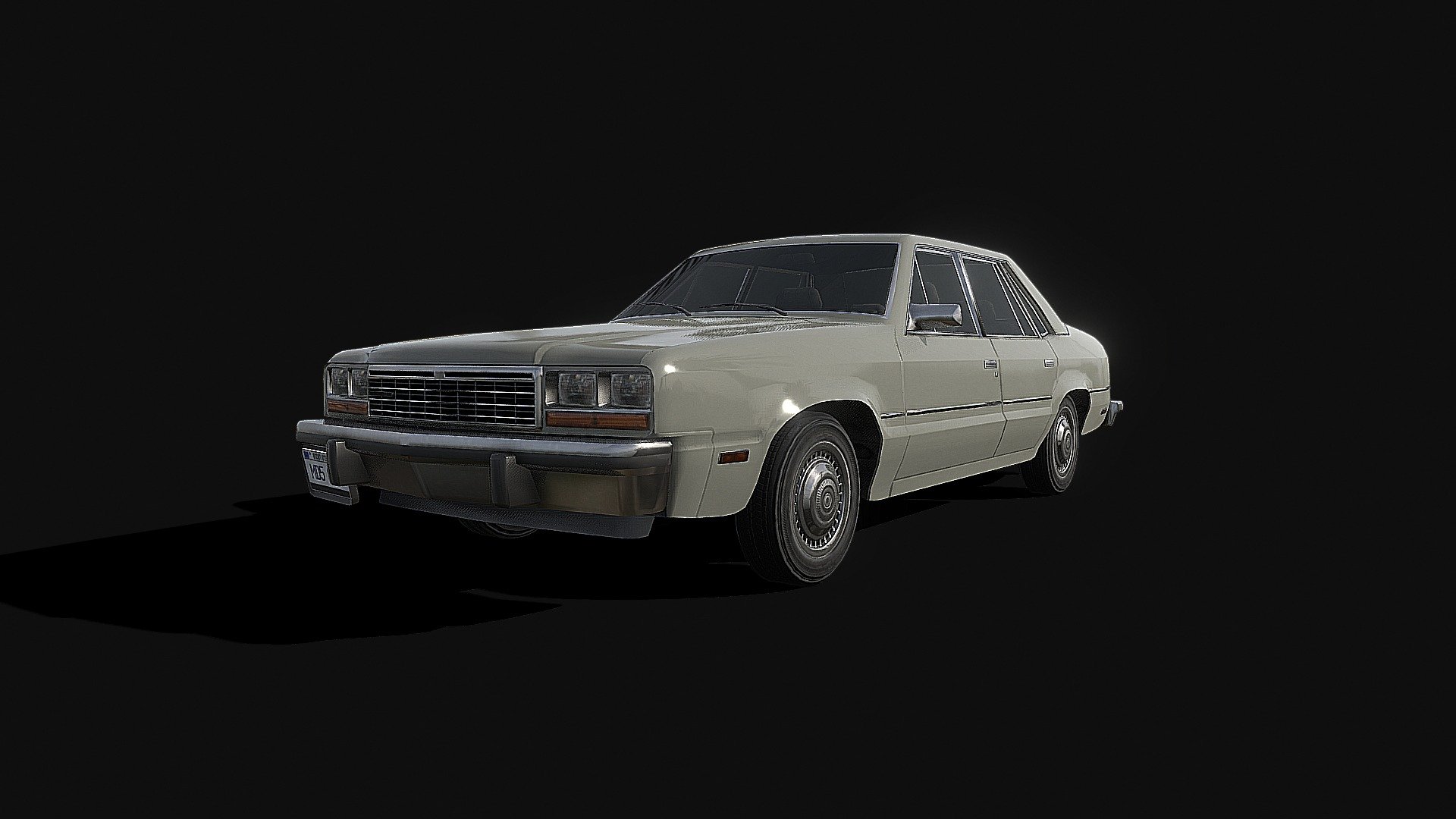Police car build on fox platform and based on 80s Lincoln Zephyr - Ford LTD design features. The model was made in order to see how features from full-size would look on a compact fox platform, and as a result, I brought the model into a low-poly asset for further use. Use the model as you see fit and have a nice day.
PS: That model is civil version of this car: https://sketchfab.com/3d-models/80s-generic-police-car-low-poly-model-61766c1e6e1e4b2b803c174f33433a74 - 80s Generic midsize sedan - Low poly model - Download Free 3D model by Daniel Zhabotinsky (@DanielZhabotinsky) 3d model