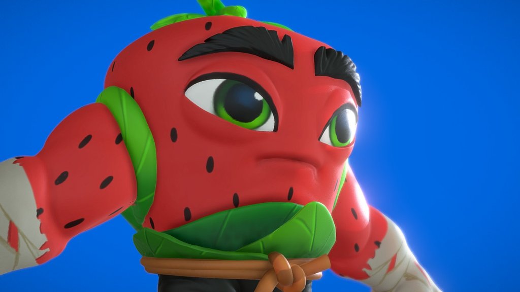 Game character concept - Strawberry Warriors - Main Character - 3D model by Guilherme Freitas (@brushrush) 3d model