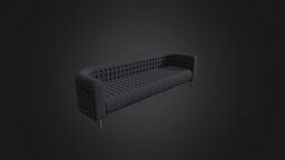 Black Leather Sofa cinema, room, sofa, leather, couch, seat, obj, furniture, living, fbx, round, max, fabric, 3ds, interior, material, black