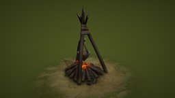 BonFires diffuse-only, handpainted, lowpoly