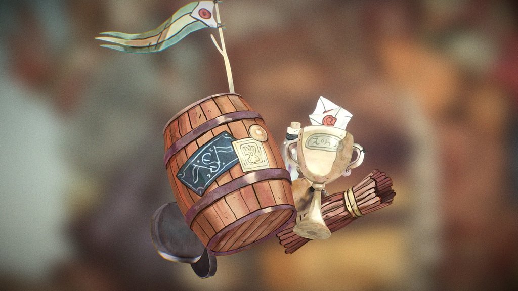 A small collection made from some of the assets I've created for my Stability Project :-) - Pirate Loot - 3D model by emiliestabell 3d model