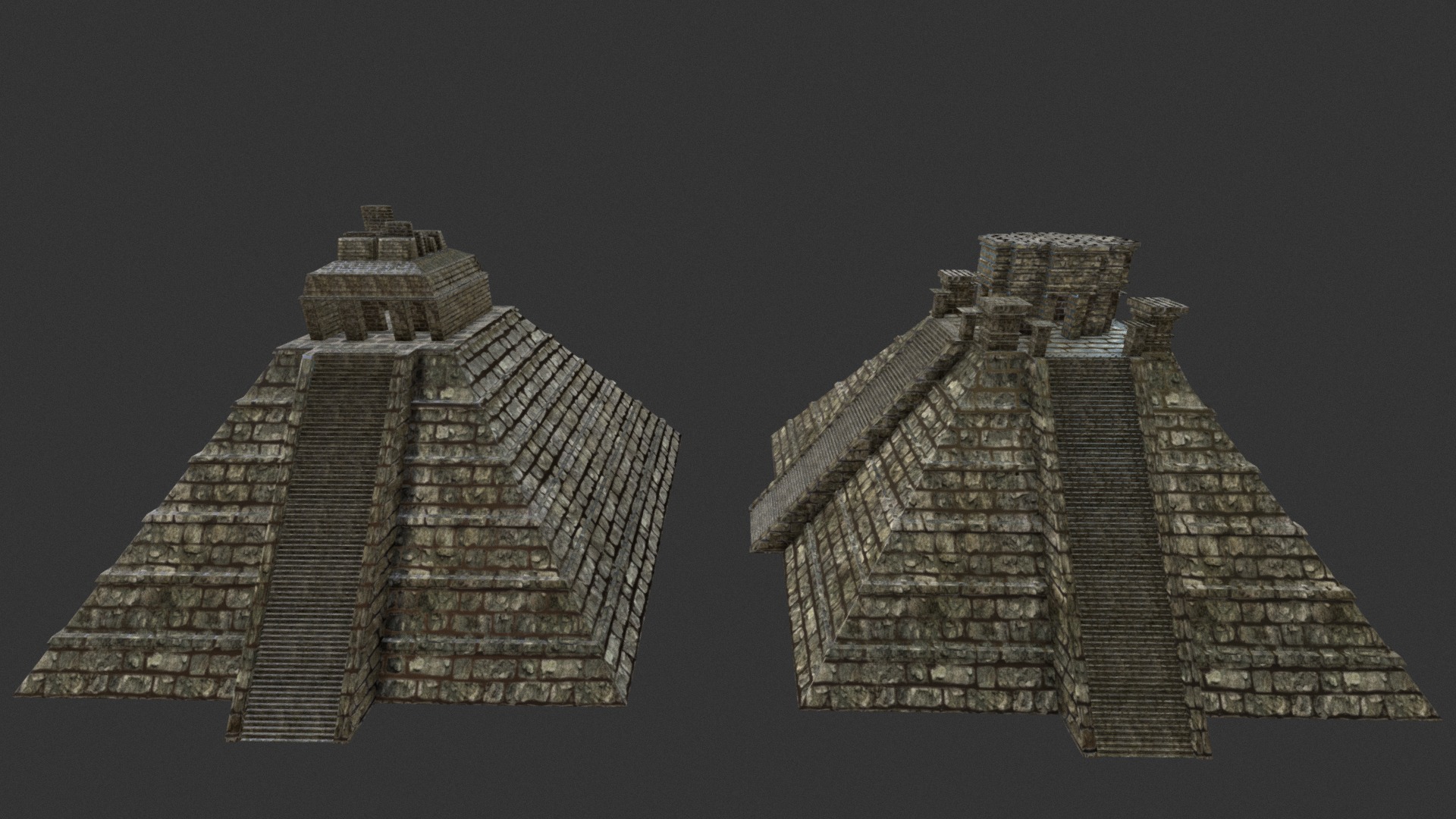 2 Mayan Temples Modeling 3d - Mayan Temples By Jahaz Art - 3D model by JahazArt 3d model