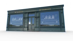 Store Facade store, realistic, old, facade, boutique, game-asset, game, texture, lowpoly, house, building, shop