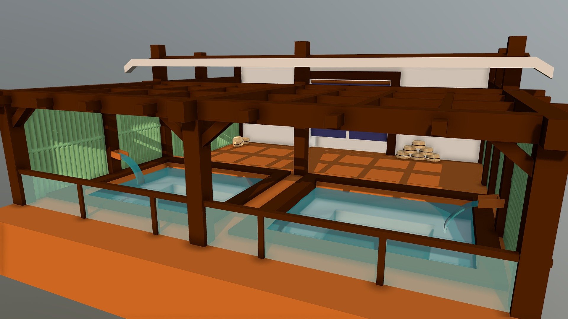 A Simple Japanese Onsen

Relaxing your body in a outdoor Onsen

Base on anime and real life onsen. Created with Maya 3d model