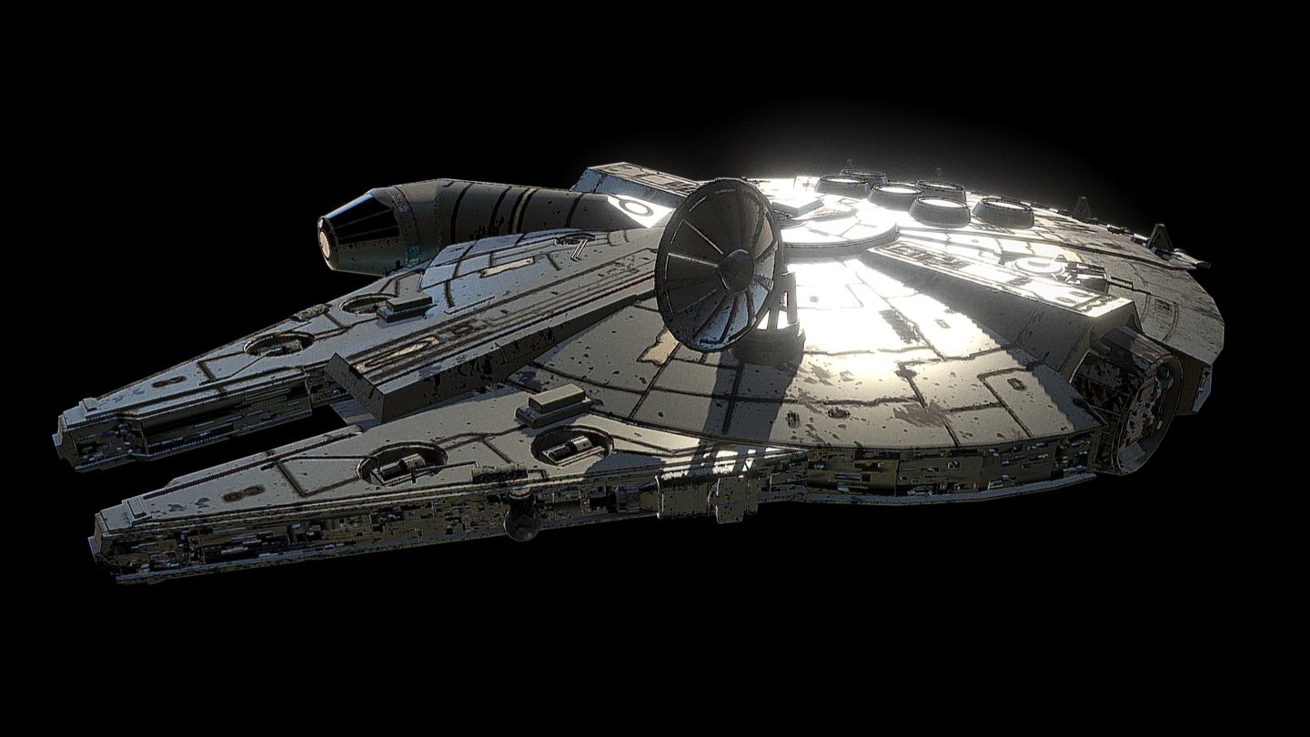 Model done for STAR WARS sketchfab contest in 2 days (modeling, UV and texturing) - Millennium Falcon - 3D model by Deca 3d model
