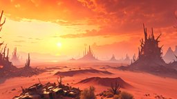 HDRI Post-Apocalyptic Desert Panorama F