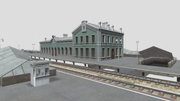 Railway station of Pushkino (1897) railway, russian, plaster, moscow, station, xix, neo-renaissance, building