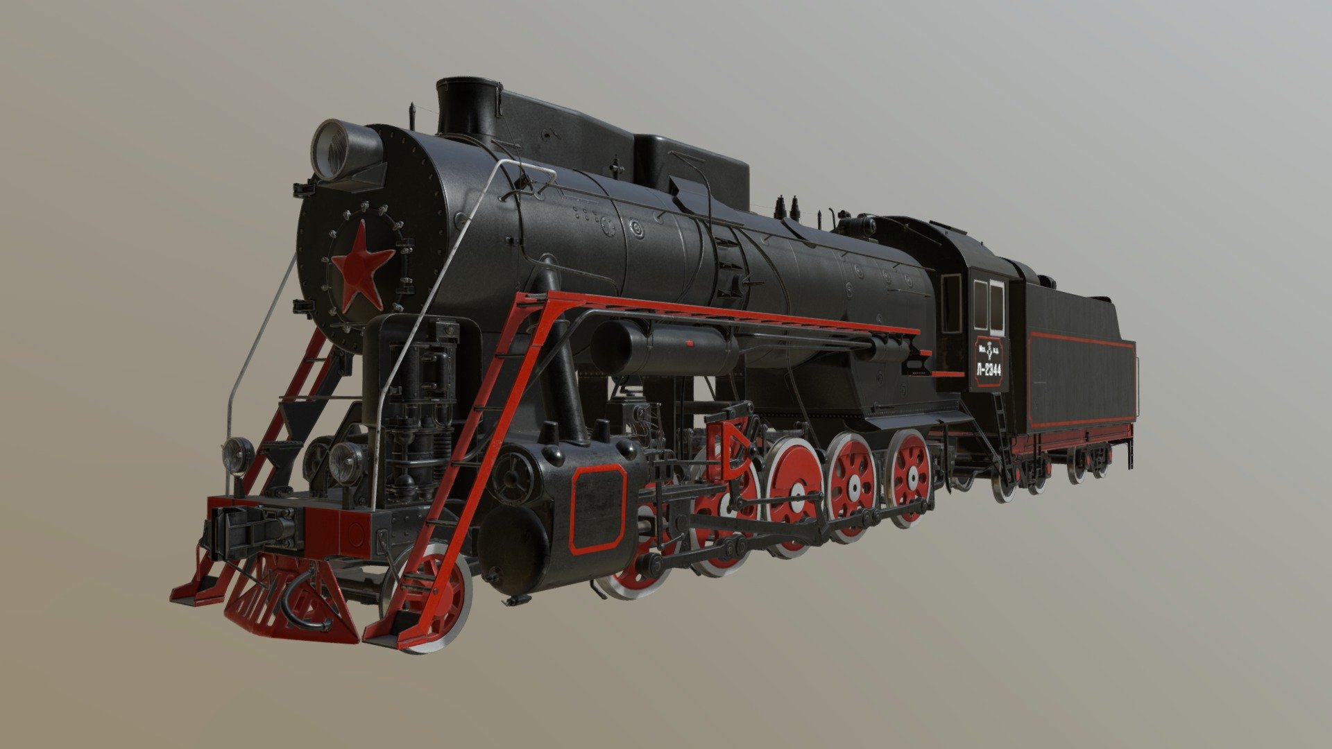 Soviet locomotive L-series - 3D model by NikStah 3d model