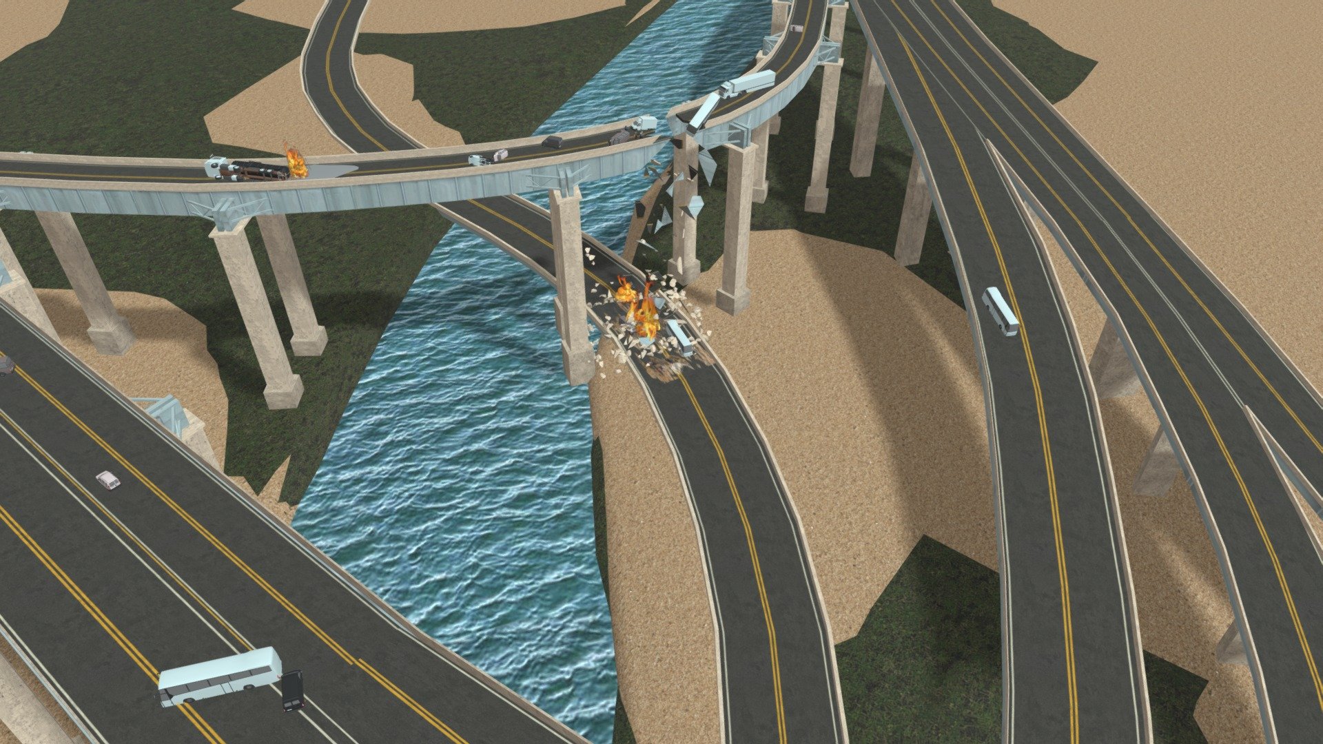 Waterbury Bridge | Tornado | Oil Tanker - 3D model by MissionCIT 3d model