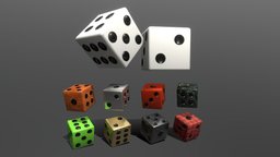Dice roll, prop, dice, casino, craps, gambling, cards, die, optimized, chance, asset, game, low, poly, mobile