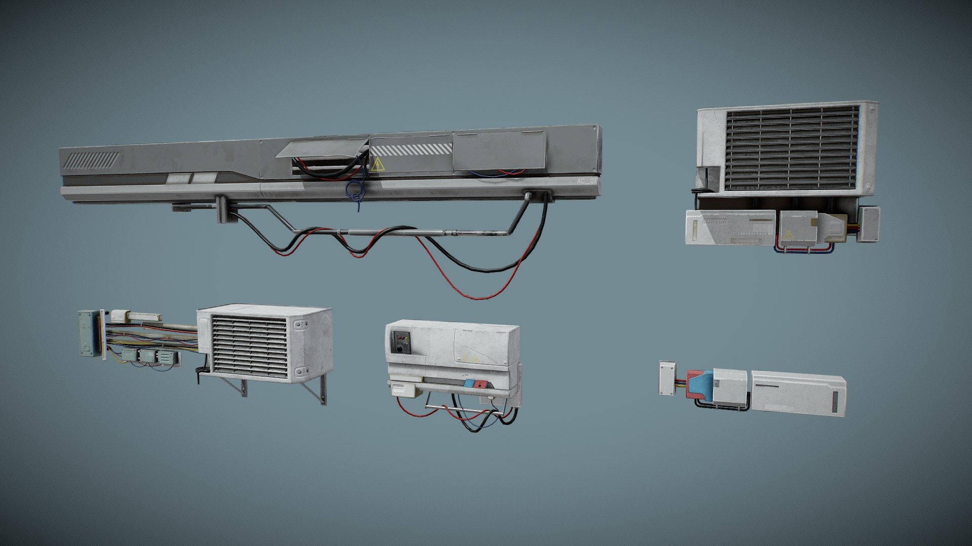Cyberpunk Air Conditioning 

Files: FBX.

-Non overlapping uv

Texture: Base color_4K Metallic_4K Roughness_4K Normalmap_4K Height_4K - Cyberpunk Air Conditioner - Buy Royalty Free 3D model by carlcapu9 3d model