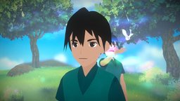 Anime/Ghibli style Boy cute, vest, boy, nausicaa, ready, ghibli, stylized-environment, stylizedcharacter, pidgeon, character, animation, stylized, anime, rigged, gameready, environment, guy