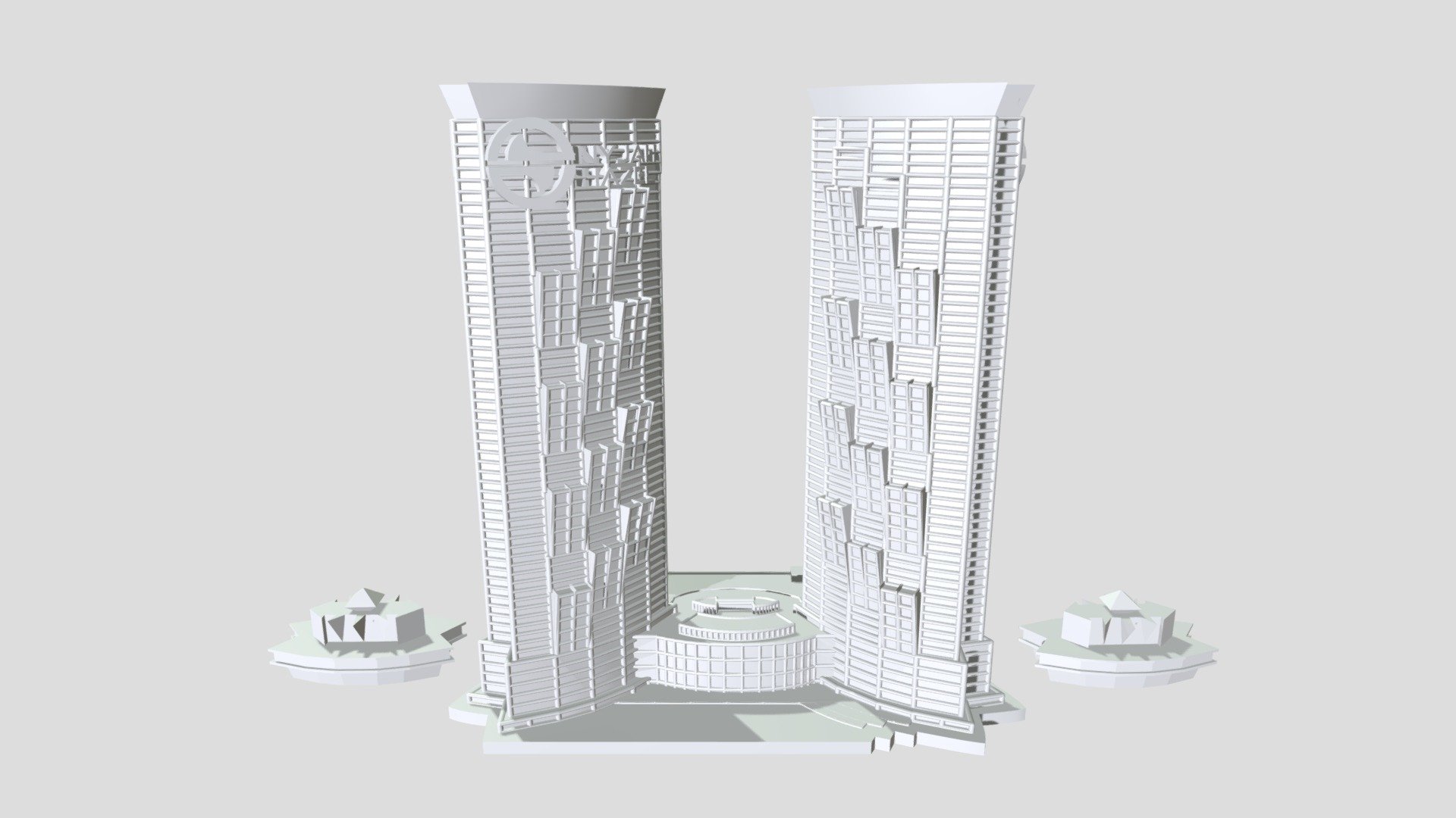 Modelado 3D para impresión a 20 cm de alto con propiedades de basija - Torre Marriott Marquis Dubai - 3D model by ing.rafael 3d model