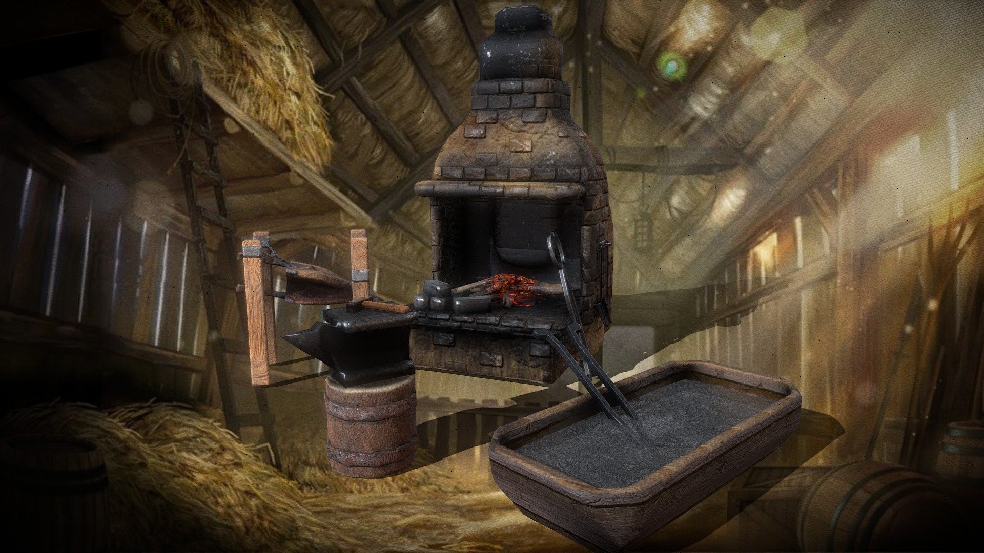 Stove Forge Blacksmith - Download Free 3D model by DeadLink (@d43dLink) 3d model