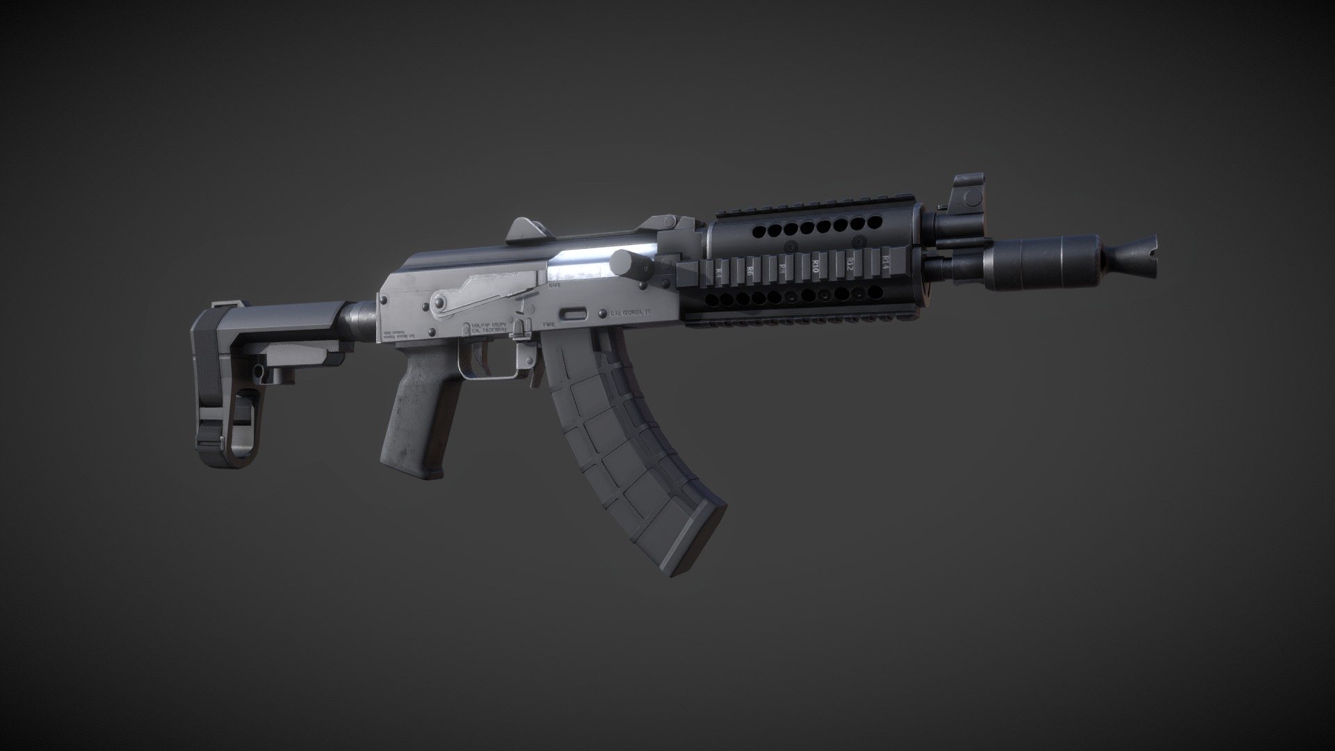 Zastava AK Pistol - 3D model by art0f_joe 3d model