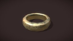 Gold Band Ring jewellery, jewel, jewelry, medieval, wedding, treasure, loot, props, engagement, golden, apparel, sterling, character, pbr, lowpoly, clothing, ring, gold, fashion-ring, fashion-and-beauty