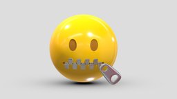Apple Zipper-Mouth Face face, set, apple, messenger, smart, pack, collection, icon, vr, ar, smartphone, android, ios, samsung, phone, print, logo, cellphone, facebook, emoticon, emotion, emoji, chatting, animoji, asset, game, 3d, low, poly, mobile, funny, emojis, memoji