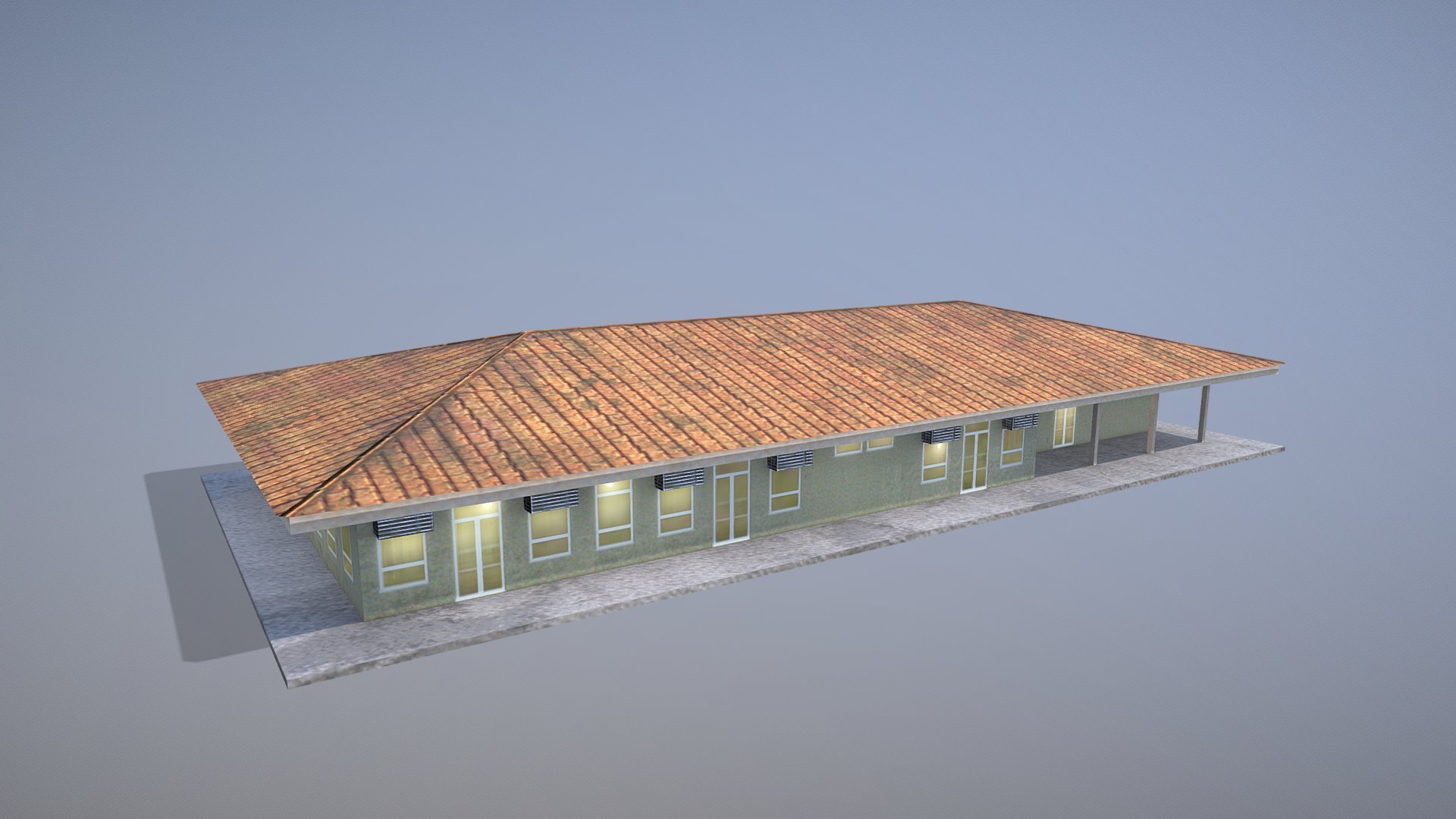 MilitaryBase_PortoVelho_House_01


LOD0 - (triangles 286) / (points 212)
LOD1 - (triangles 54) / (points 30)

Low-poly 3D model Airport MilitaryBase House with LODs




Textures for PBR shader (Albedo, AmbietOcclusion, Gloss, Specular, NormalMap, Emission(night)) they may be used with Unity3D, Unreal Engine. 

All pictures (previews) REALTIME rendering

Textures for NIGHT


Сontains 2 LODs




Textures:




MilitaryBase_PortoVelho_House_01_Albedo.png           - 1024x1024

MilitaryBase_PortoVelho_House_01_AmbietOcclusion.png      - 1024x1024

MilitaryBase_PortoVelho_House_01_Gloss.png            - 1024x1024

MilitaryBase_PortoVelho_House_01_Specular.png         - 1024x1024

MilitaryBase_PortoVelho_House_01_NormalMap.png        - 1024x1024 

MilitaryBase_PortoVelho_House_01_Emission.png         - 1024x1024



If you have questions about my models or need any kind of help, feel free to contact me and i'll do my best to help you 3d model