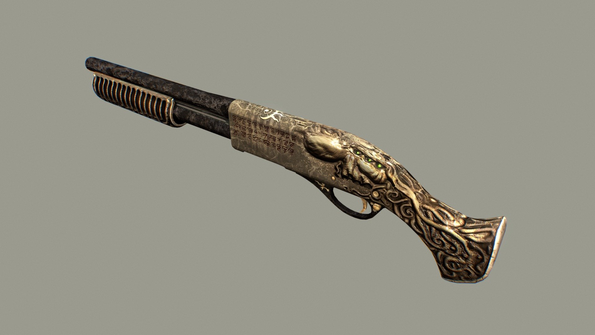 &lsquo;Cthulhu Cultists Sawed-Off Ritual Shotgun'. Made for the CS:GO $1 Million Dreams &amp; Nightmares Contest 3d model