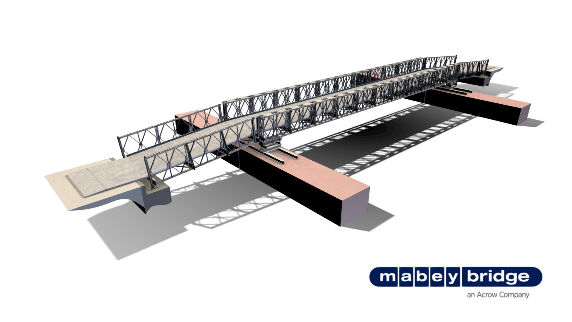 CThe Compact 200™ (C200™) system is Mabey’s most widely used modular bridging product and is available for both permanent and temporary applications. With a heritage stretching back over 70 years to the original Bailey Bridge system, the system’s extensive use worldwide pays testament to its versatility.

The compact bridge system uses standard, interchangeable steel components to provide robust, rapidly deployed and erected solutions for; permanent bridges, temporary bridges, rural bridges, access bridges, footbridges and emergency and contingency bridging applications.

VISIT WWW.MABEYBRIDGE.COM FOR MORE INFORMATION 3d model