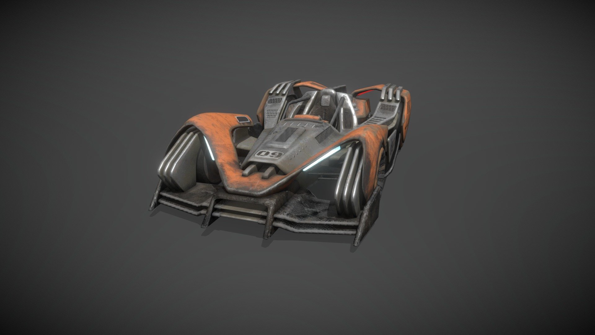 low poly game asset - post apocalyptic racing car - 3D model by mlucio5d 3d model