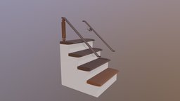 Stairs vr, handrail, stair, lowpoly