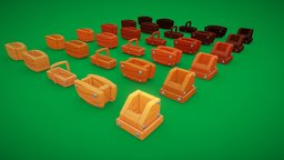 Pack of Cartoon Wooden Crates