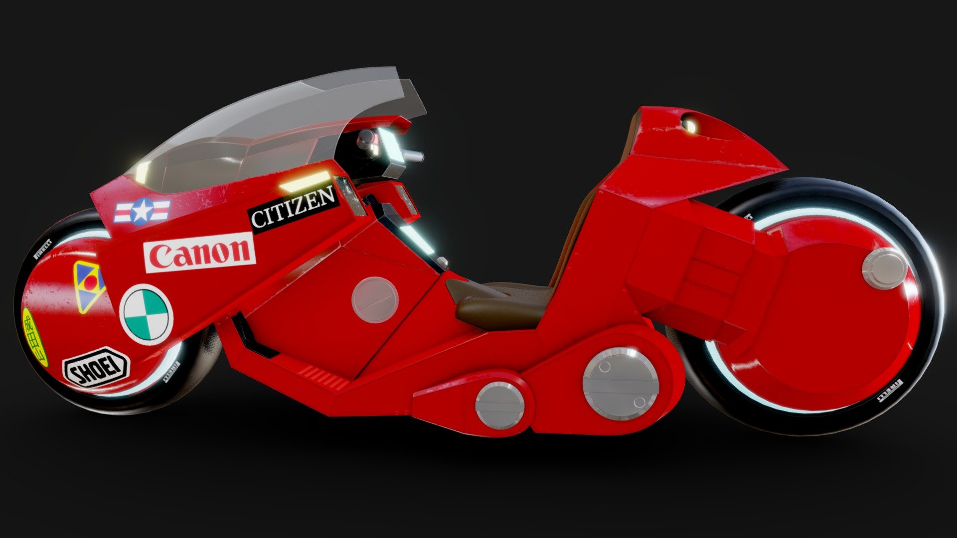 So, This is a 3d model of Kaneda's Bike from an Anime Movie Named Akira.
You can download this model for free, and use it for any kind of projects.
Softwares I Used For This:- Maya, Substance Painter and Marmoset for renders.

Thnx for your visit here, best of luck for your projects 3d model