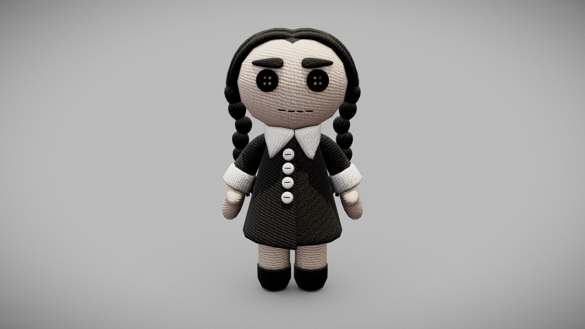 Wednesday Addams Doll for your renders and games

Textures:

Diffuse color, Roughness, Normal, AO

All textures are 2K

Files Formats:

Blend

Fbx

Obj - Wednesday Addams Doll - Buy Royalty Free 3D model by Vanessa Araújo (@vanessa3d) 3d model