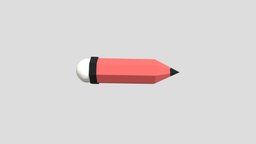 pencil pencil, cartoon, lowpoly, blender3d, model, simple
