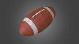 Used Ball Low Poly PBR Model court, stadium, leather, orange, basket, football, sports, league, champion, sphere, equipment, rugby, soccer, team, bounce, game, sport, ball