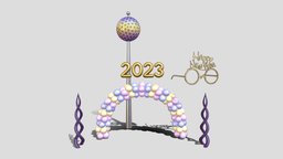 New Years Eve scene, new, years, glasses, balloons, eve, 2023