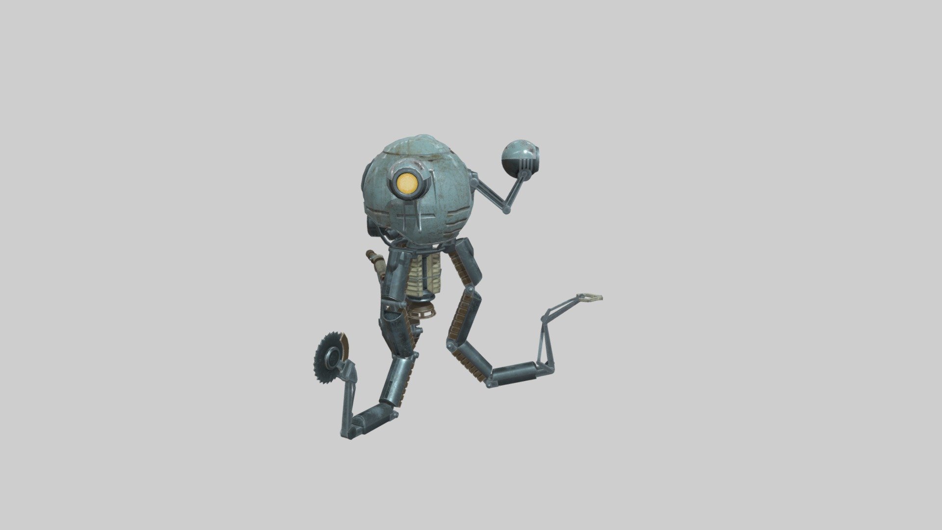 Mister Handy robot from Fallout 3, modelled for a module at University 3d model