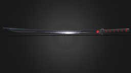 Katana Sword katana, fbx, game-ready, game-asset, 1024x1024, pedang, sword, rzyas