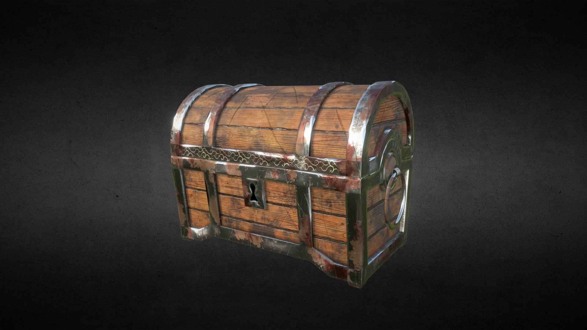 This treasure chest comes in three variations, as you can see on my Artstation: Rich, Worn and Old. 

The default is the &ldquo;Old
