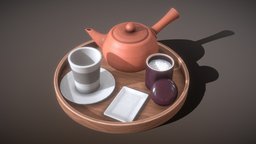 Japanese Furniture Kit teapot, tea, japan, porcelain, asian, terracota, tea-set, sugarbox