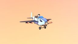 The cartoon plane sky, bomb, fast, planes, boom, rocket, low-poly-model, low-poly-blender, flying-vehicle, low_poly, cartoon, lowpoly, fly, plane, animation, guns