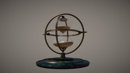 Steampunk hourglass object, steampunk, time, clock, vintage, retro, detail, classic, sand, timer, furniture, marble, hourglass, dieselpunk, steam-punk, sandy, art-deco, sandclock, glass, asset, design, decoration