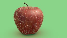 Apple with water drops still, food, fruit, micro, life, b3d, apple, apples, water, nature, drops, dewalt, 3d, blender, blender3d