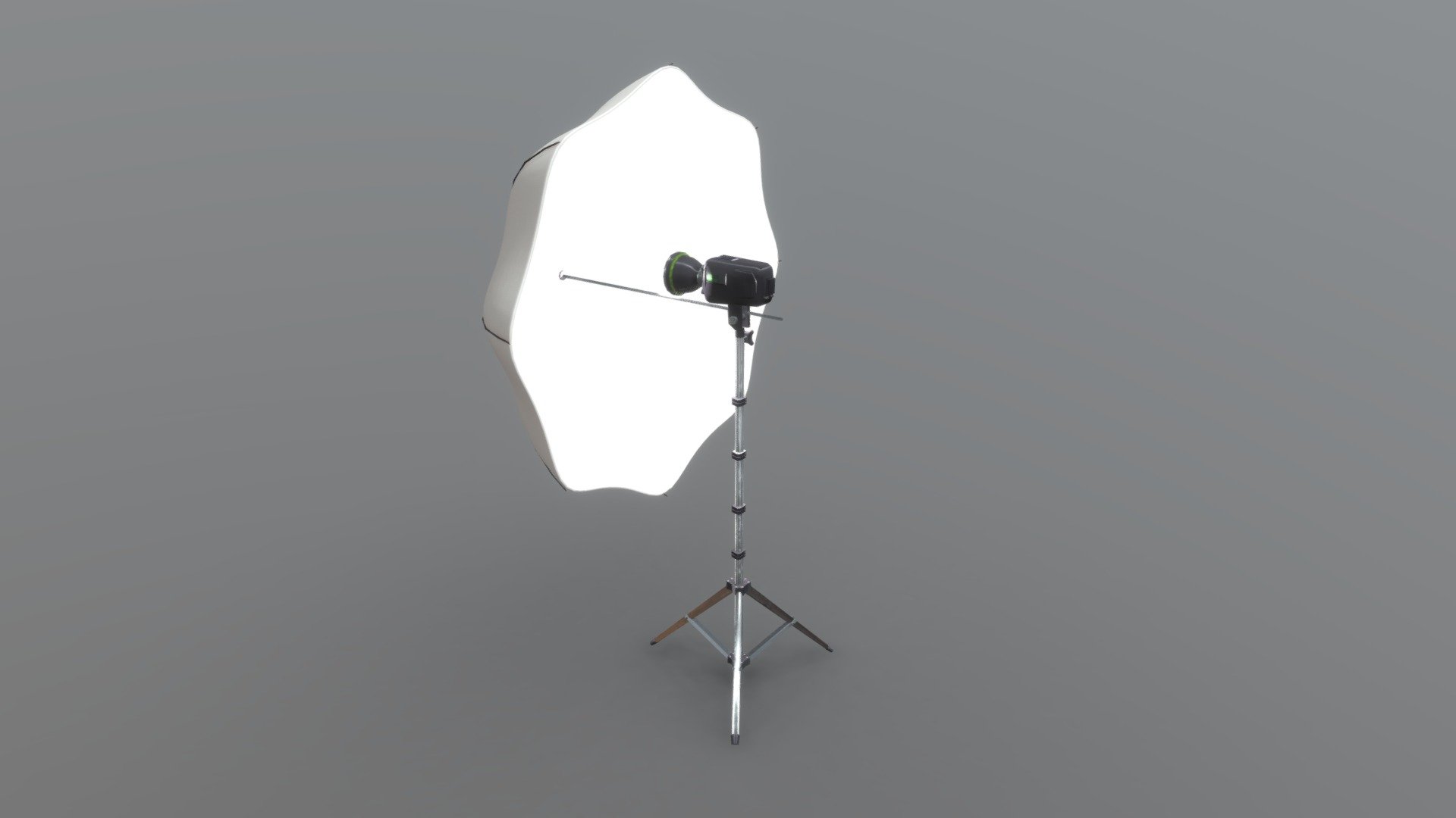 If you're looking to expand your professional or home studio, a set of Studio Umbrella Lights is an absolute must. Whether you're using this asset for a game, or for your cinematic, this asset won't break your poly budget. 

There are two versions of this mesh: one pointing straight ahead, and the other angled towards the floor. Each light contains a point light and a spot light in the FBX package 3d model