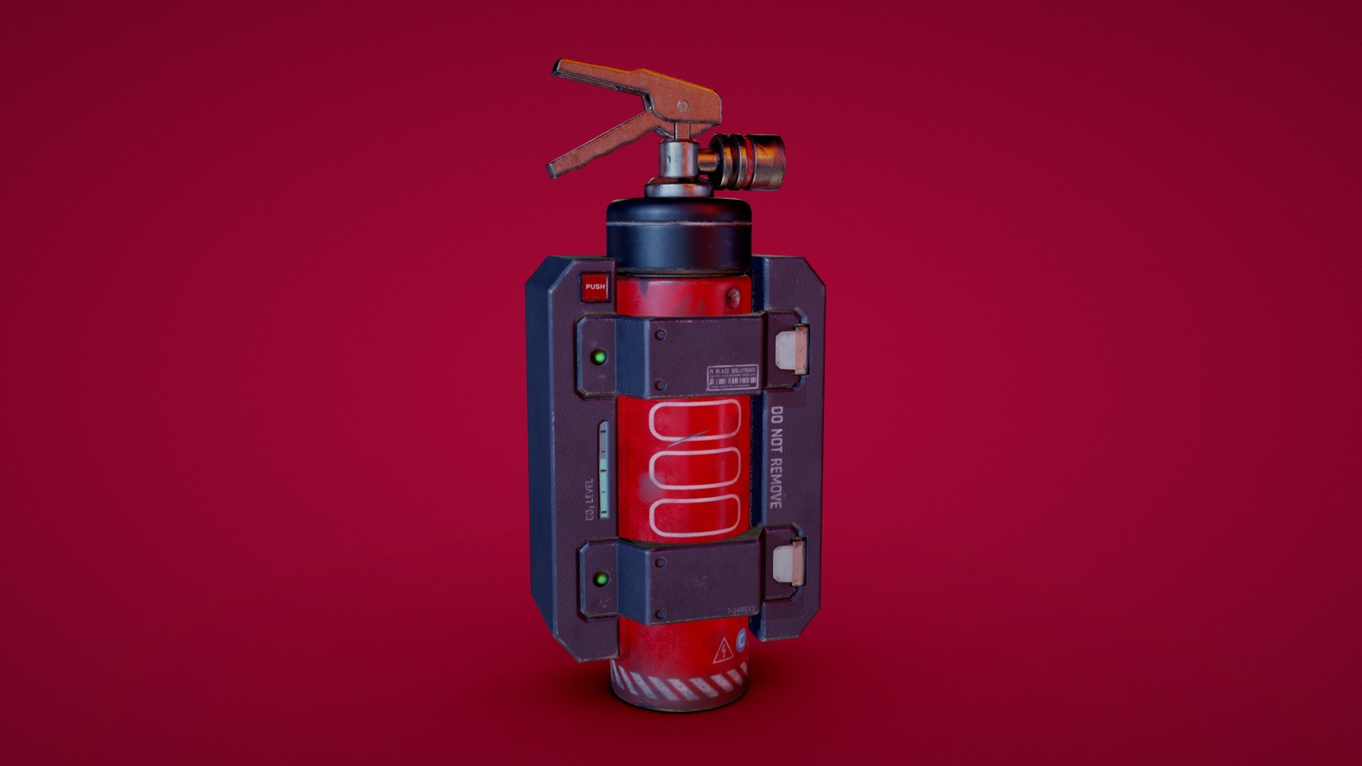 Take this wall-mounted fire extinguisher with you on all your space-faring journeys. 

Low-poly and game-engine ready. Modeled in real-world scale in Maya. Textured in Substance Painter. 

Handle, arms and button ready for rigging and animation.

Seth Perlstein

Separate 4K (shown in viewport) and 2K PBR, Unreal and Unity texture sets include Base Color, Metalness, Roughness, Normal, Emissive and Occlusion. FBX and OBJ also included.

Refill CO2 after use.

KEY STATISTICS

Tris: 3,442

Quads: 1,824

Verts: 1,948

UVs: 2,871

Texture Sets: 1 (4K and 2K included)

4K Texel Density: 48.26

2K Texel Density: 24.13 - Sci-Fi Wall-Mounted Fire Extinguisher - Buy Royalty Free 3D model by Seth Perlstein (@sethperlstein) 3d model