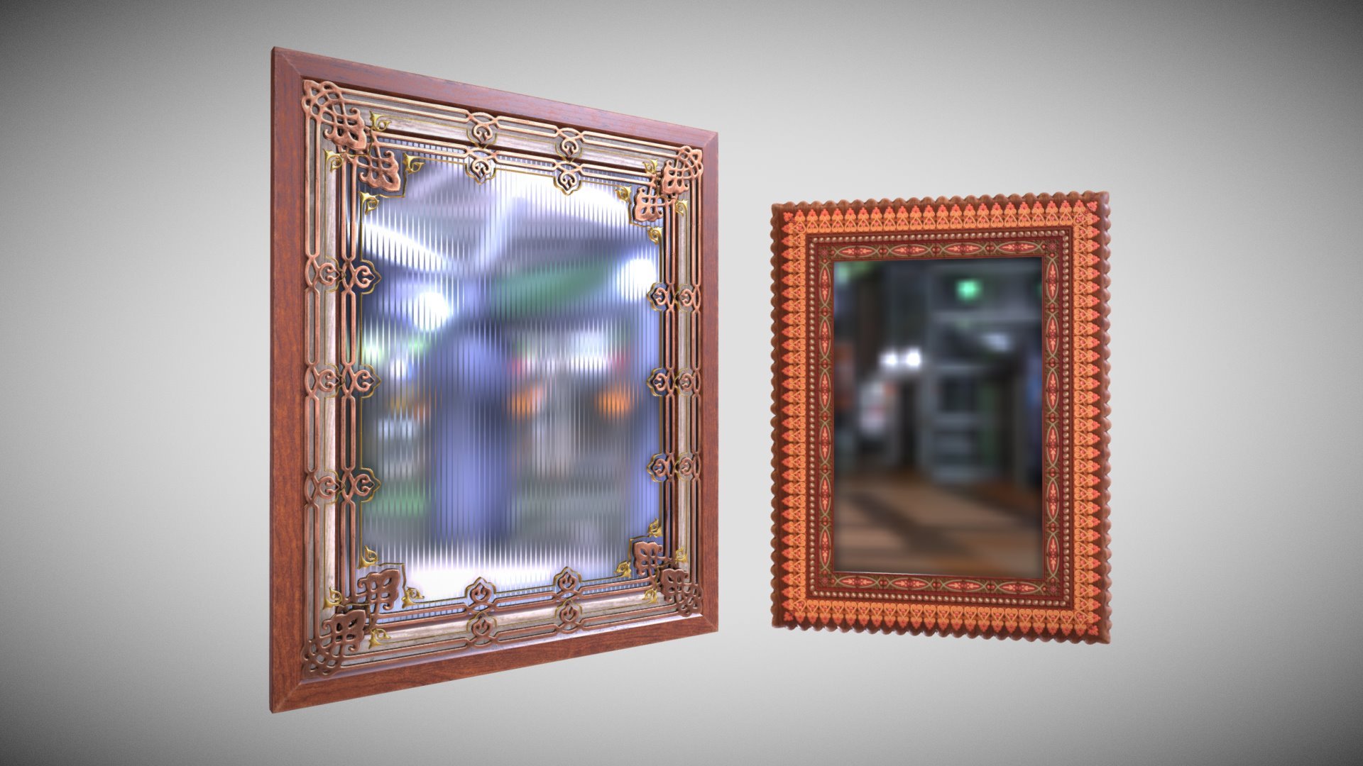 PBR Specular/Glossiness - Two Material 2k

 Diffuse

 Gloss

 Normal

 Specular 
* Ambient Occlusion

* IDs Map - Mirror Frames - Buy Royalty Free 3D model by Francesco Coldesina (@topfrank2013) 3d model