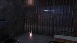 Prison Cell (VR) shading, prison, jail, cellar, exercises, texturing, blender, pbr