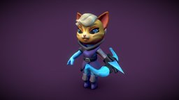Archer Skin1 cat, archer, character, game, design, skin1