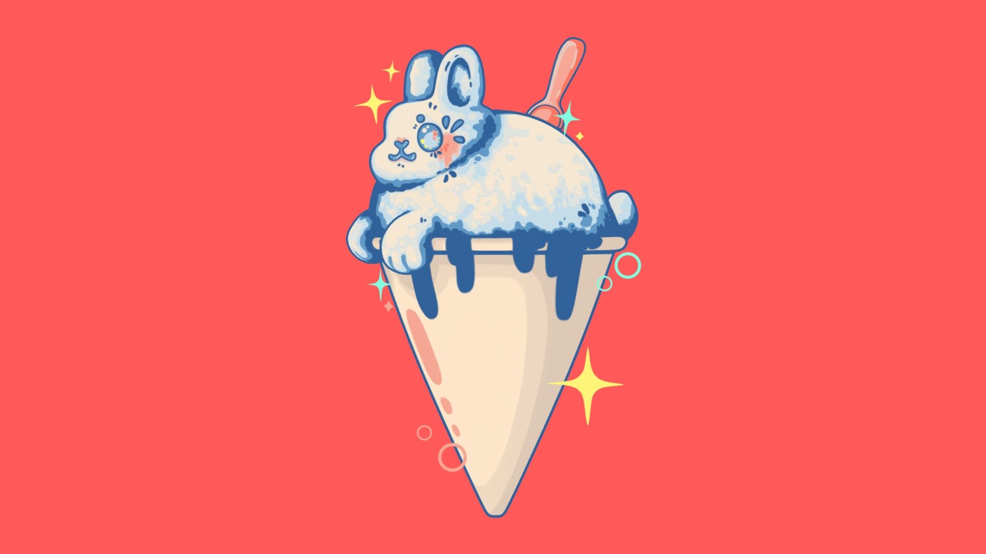 🍧Snow-Bun🍧 - A blue raspberry snow cone bunny

❄️For the Sketchfab Weekly Challenge prompt &ldquo;Snow