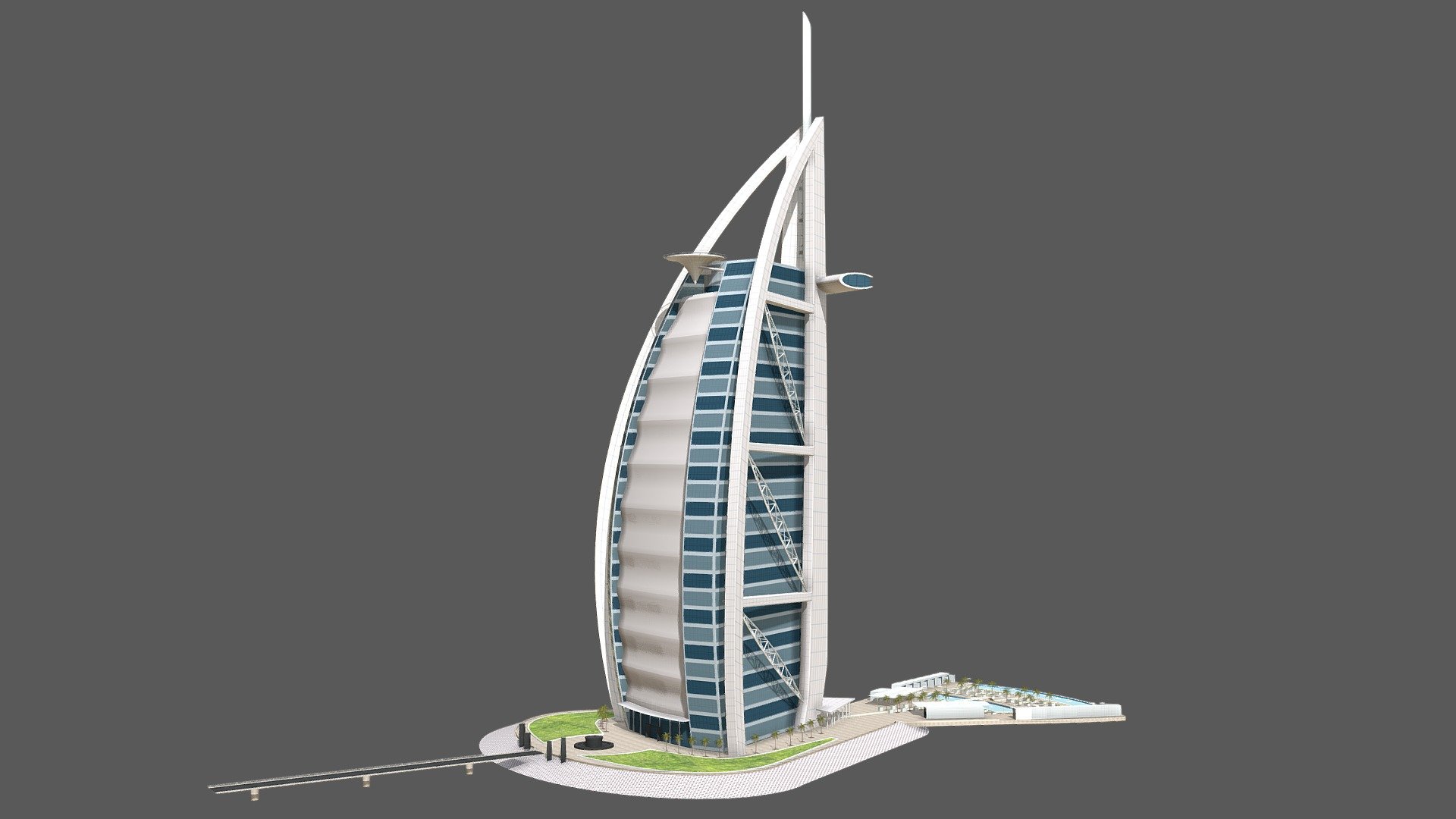 Burj al arab - Dubai - Buy Royalty Free 3D model by 1Quad (@1.Quad) 3d model