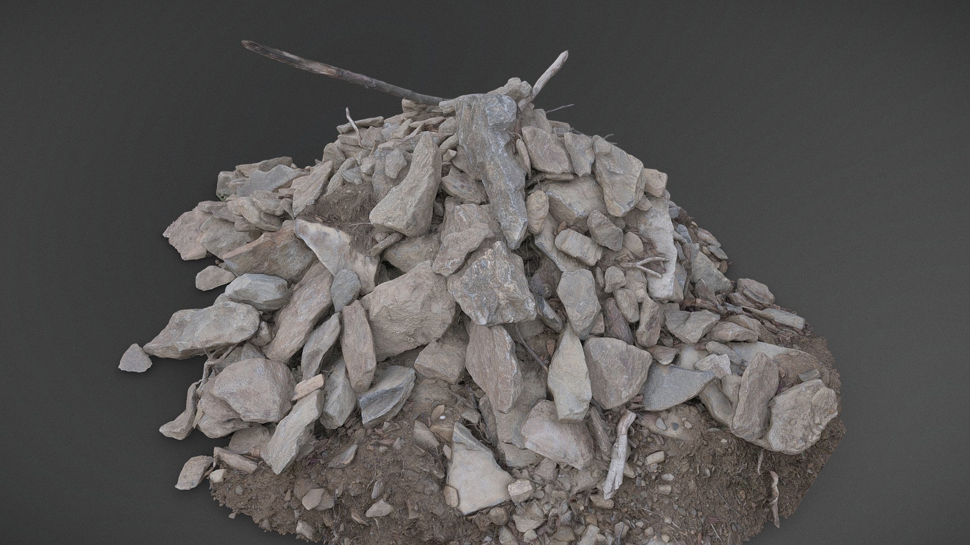 Debris demolition ruin house building wall junk pieces leftover stone construction site yellow chunks and stones with some dirt pile stack heap

Photogrammetry scan 240x36MP, 3x8K texture + HD Normals, isolated from ground - Leftover stones pile - Buy Royalty Free 3D model by matousekfoto 3d model