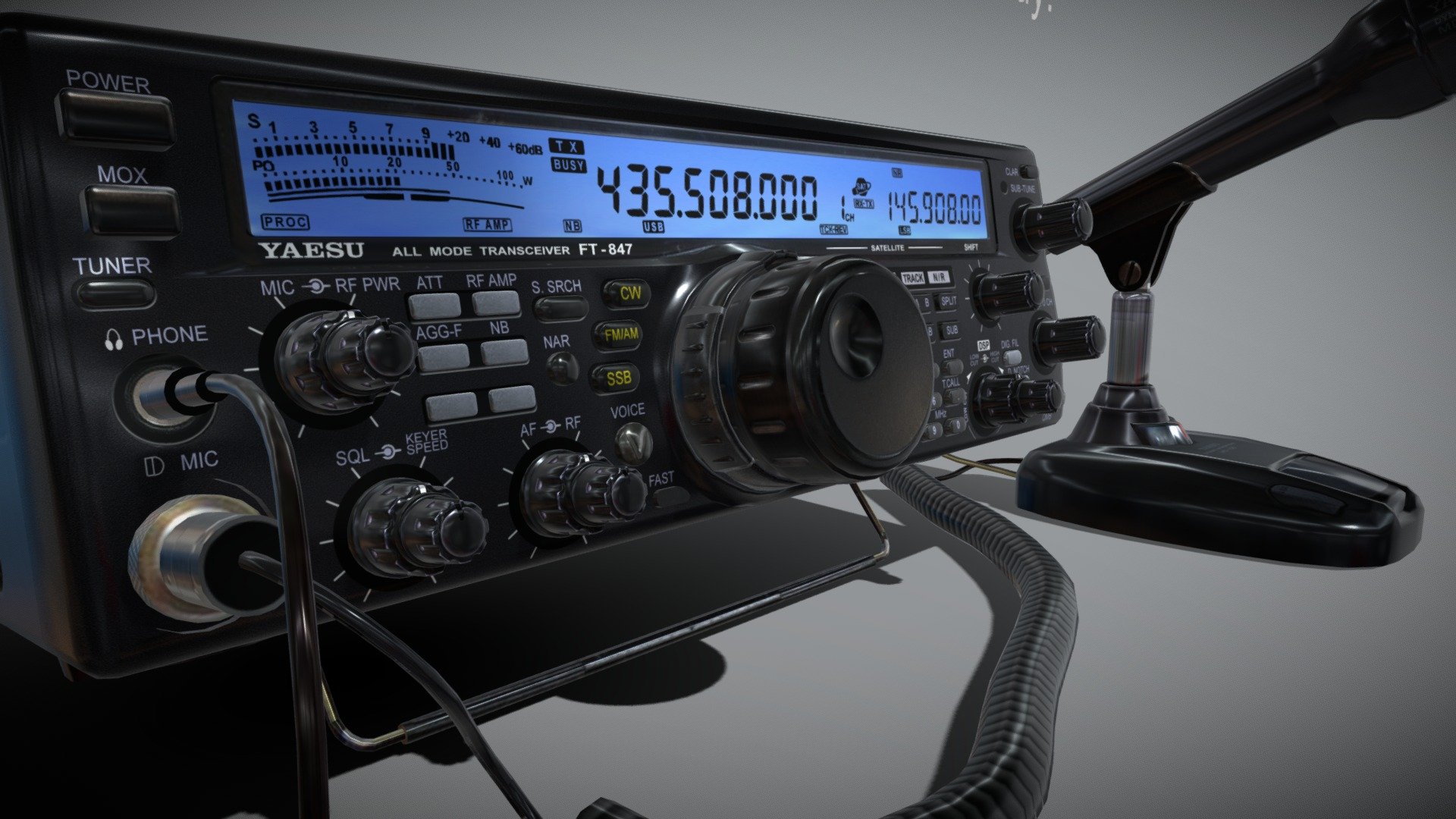 Yaesu FT 847 HF UHF TRANSCEIVER - Buy Royalty Free 3D model by paperscan 3d model