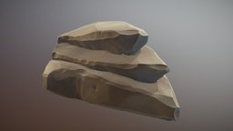 A rock that looks like a space ship. stylised, stylized-stylised, stylized, rock, environment
