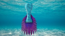 Mermaid Tail green, purple, leg, clothes, mermaid, tail, turquoise, fin, character, pbr, lowpoly, low, poly, female